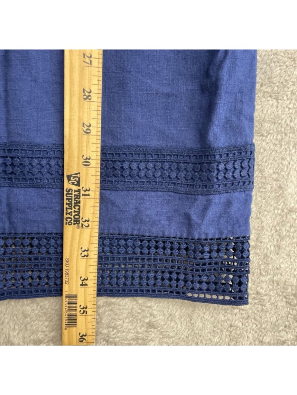 Vineyard Vines Women's S Blue Crochet Lace Cotton Shift Dress Short Sleeve P0295 - Picture 3 of 9
